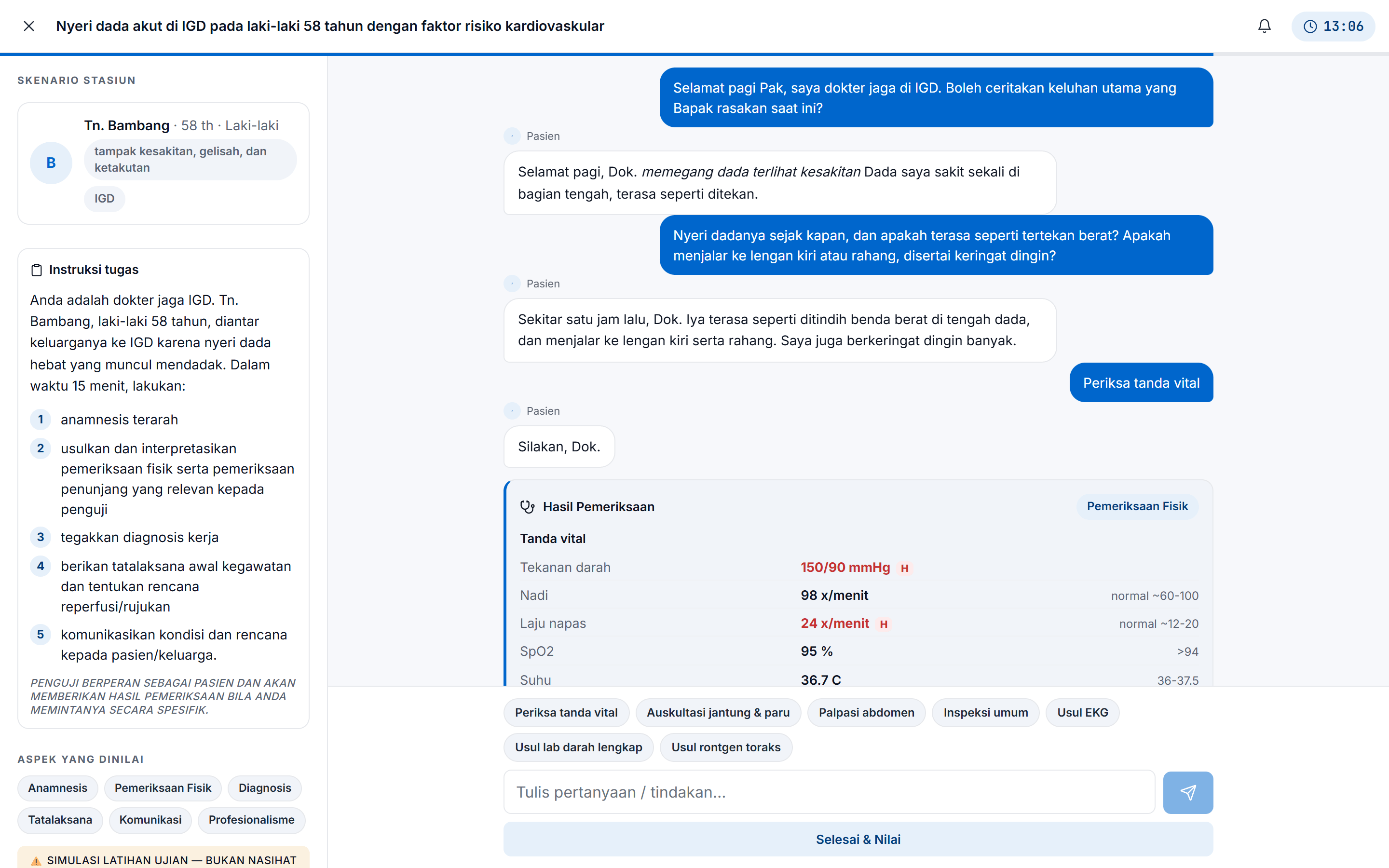 Simulasi OSCE Klinix dengan pasien virtual